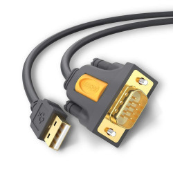 CABLU USB Ugreen adaptor, "CR104" USB 2.0 (T) la Serial DB9M (9-pin)(RS232)(T), 2m, negru, "20222" (timbru verde 0.08 lei) - 695