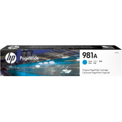 Cartus Cerneala Original HP Cyan, nr.981A, pentru PageWide 556dn|556xh|E55650dn|MFP 586z|586dn|586f|E58650z|E58650dn, 6k, incl.T