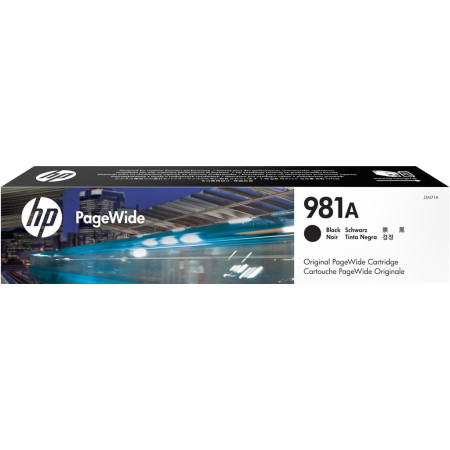 Cartus Cerneala Original HP Black, nr.981A, pentru PageWide 556dn|556xh|E55650dn|MFP 586z|586dn|586f|E58650z|E58650dn, 6k, incl.