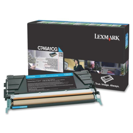 Toner Original Lexmark Cyan, C746A1CG, pentru C746|C748, 8K, (timbru verde 1.2 lei) , "C746A1CG"