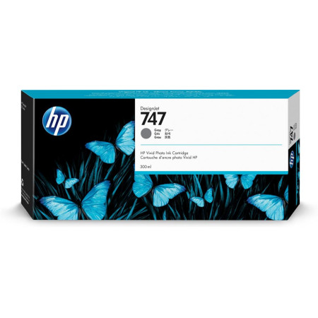 Cartus Cerneala Original HP Gray, nr.747, pentru DesignJet Z6|Z6dr|Z9+|Z9+dr, 300ml, incl.TV 1.2 RON, "P2V86A"