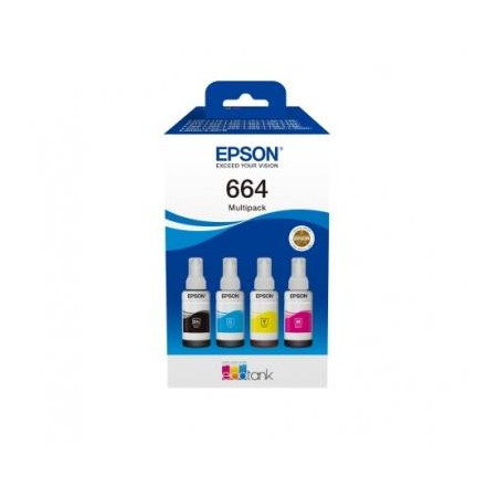 Combo-Pack Original Epson CMYK, 664 Combo, pentru L100|L120||L200|L110|L210|L220|L300|L355|L550, (timbru verde 0.15 lei), "C13T6