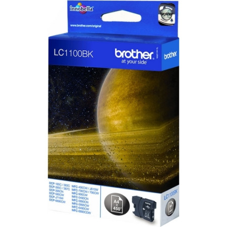 Cartus Cerneala Original Brother Black, LC1100BK, pentru DCP-385|395|585|6690|J715|MFC-490|5490|5895|6490|6890|790, 450, (timbru