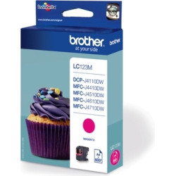 Cartus Cerneala Original Brother Magenta, LC123M, pentru DCP-J4110| MFC-J4410|J4510|J4610|J4710|J6520|J6920, 600, (timbru verde 