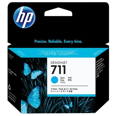 Tri-Pack Original HP Cyan, nr.711, pentru DesignJet T120|T520, , (timbru verde 0.45 lei), "CZ134A"