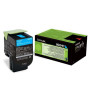 Toner Original Lexmark Cyan, 80C2HC0, pentru CX410|CX510, 3K, (timbru verde 1.2 lei) , "80C2HC0"