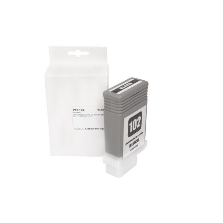 Încărcătură cerneală renovată 0895B001, PFI102BK, 130ml pentru imprimante Canon (BULK)