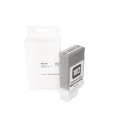 Încărcătură cerneală renovată 0894B001, PFI102MBK, 130ml pentru imprimante Canon (BULK), matte