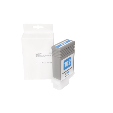 Încărcătură cerneală renovată 0896B001, PFI102C, 130ml pentru imprimante Canon (BULK)
