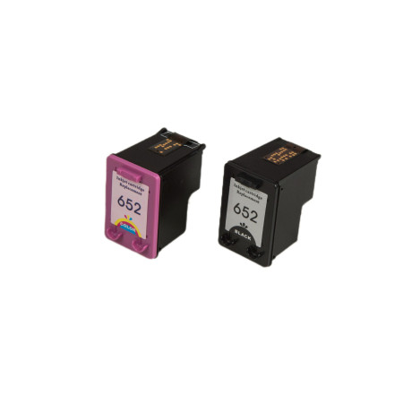 Încărcătură cerneală renovată F6V25AE#BHK / F6V24AE#BHK, no.652XL, black+color/20ml+18ml pentru imprimante HP (multipack)