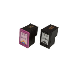 Încărcătură cerneală renovată N9K07AE / N9K08AE, no.304XL/black+color/20ml+18ml pentru imprimante HP (multipack)