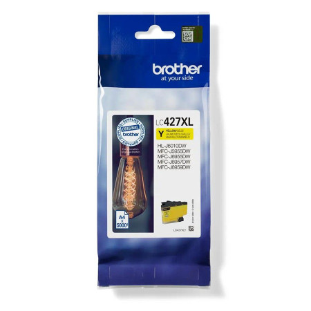 Cartus Cerneala Original Brother Yellow, LC427XLY, pentru MFC J5955|MFC J6955|MFC J6957, 5K, (timbru verde 0.15 lei), "LC427XLY"