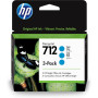 Tri-Pack Original HP Cyan, nr.712, pentru DesignJet Studio 24|Studio 36|T230|T250|T630|T650, 29ml, (timbru verde 0.45 lei), "3ED