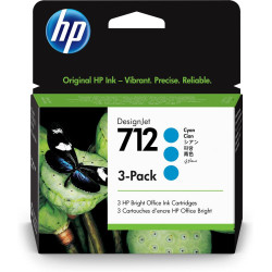 Tri-Pack Original HP Cyan, nr.712, pentru DesignJet Studio 24|Studio 36|T230|T250|T630|T650, 29ml, (timbru verde 0.45 lei), "3ED